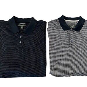 Men's Polo Shirts Lot of 2 Pronto Uomo Sport Black Gray Short Sleeves Size 3XL